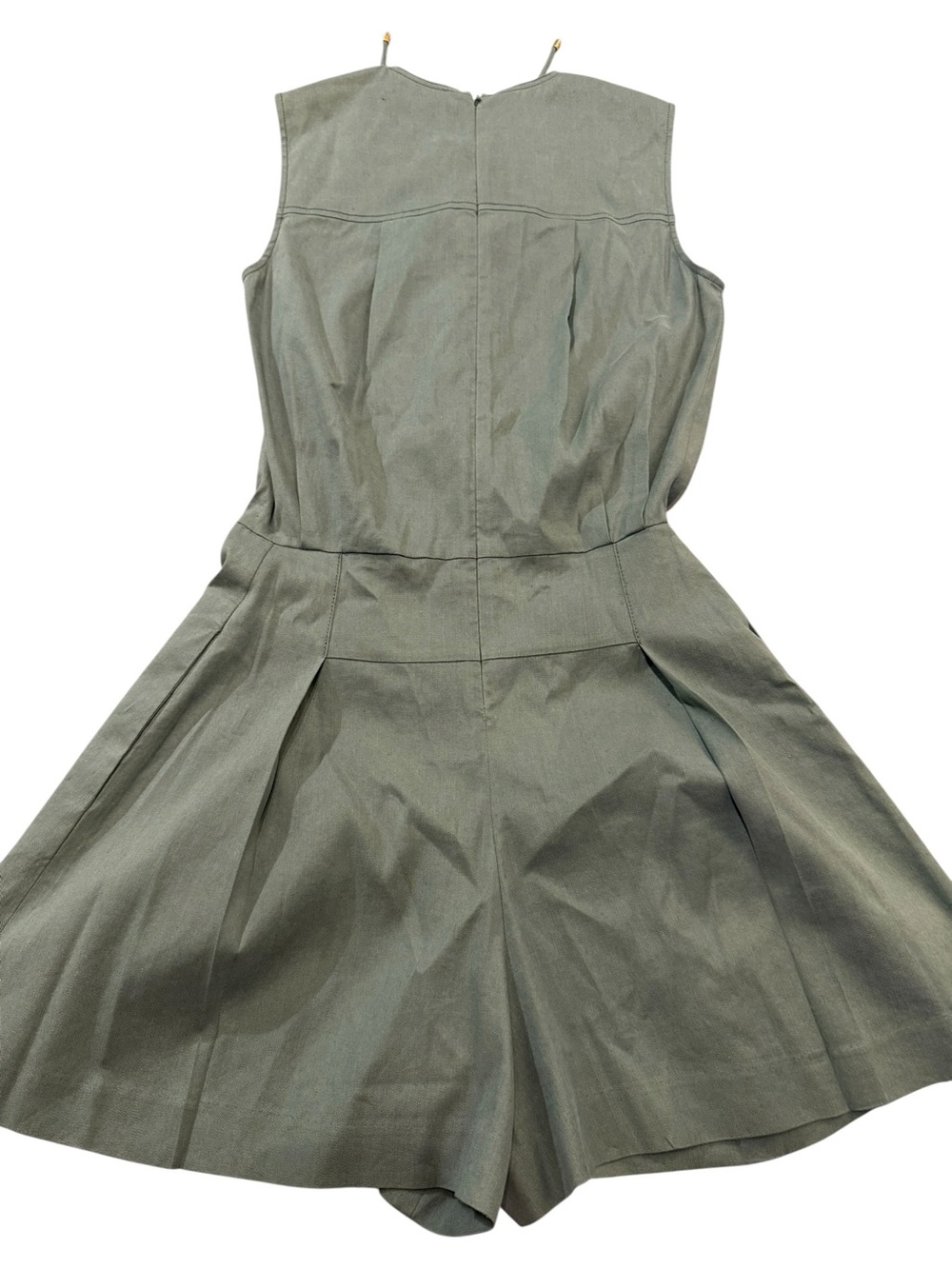 Derek Lam Olive Green Lace-Up Romper - Picture 3 of 3